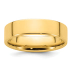 14k Yellow Gold 6mm Standard Weight Flat Comfort Fit Wedding Band