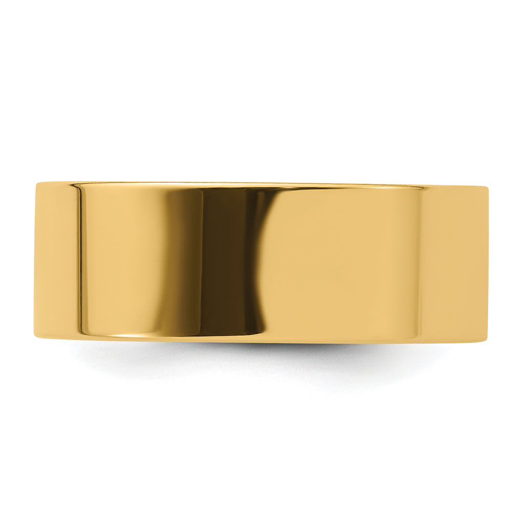 14K Yellow Gold Flat Comfort-Fit Wedding Band 8mm