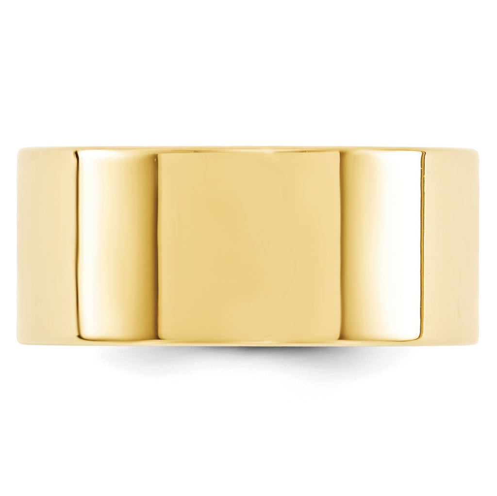 14k Yellow Gold 10mm Standard Weight Flat Comfort Fit Wedding Band