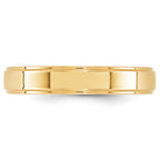 14k Yellow Gold 4mm Flat with Step Edge Wedding Band