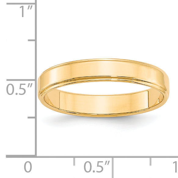 14k Yellow Gold 4mm Flat with Step Edge Wedding Band