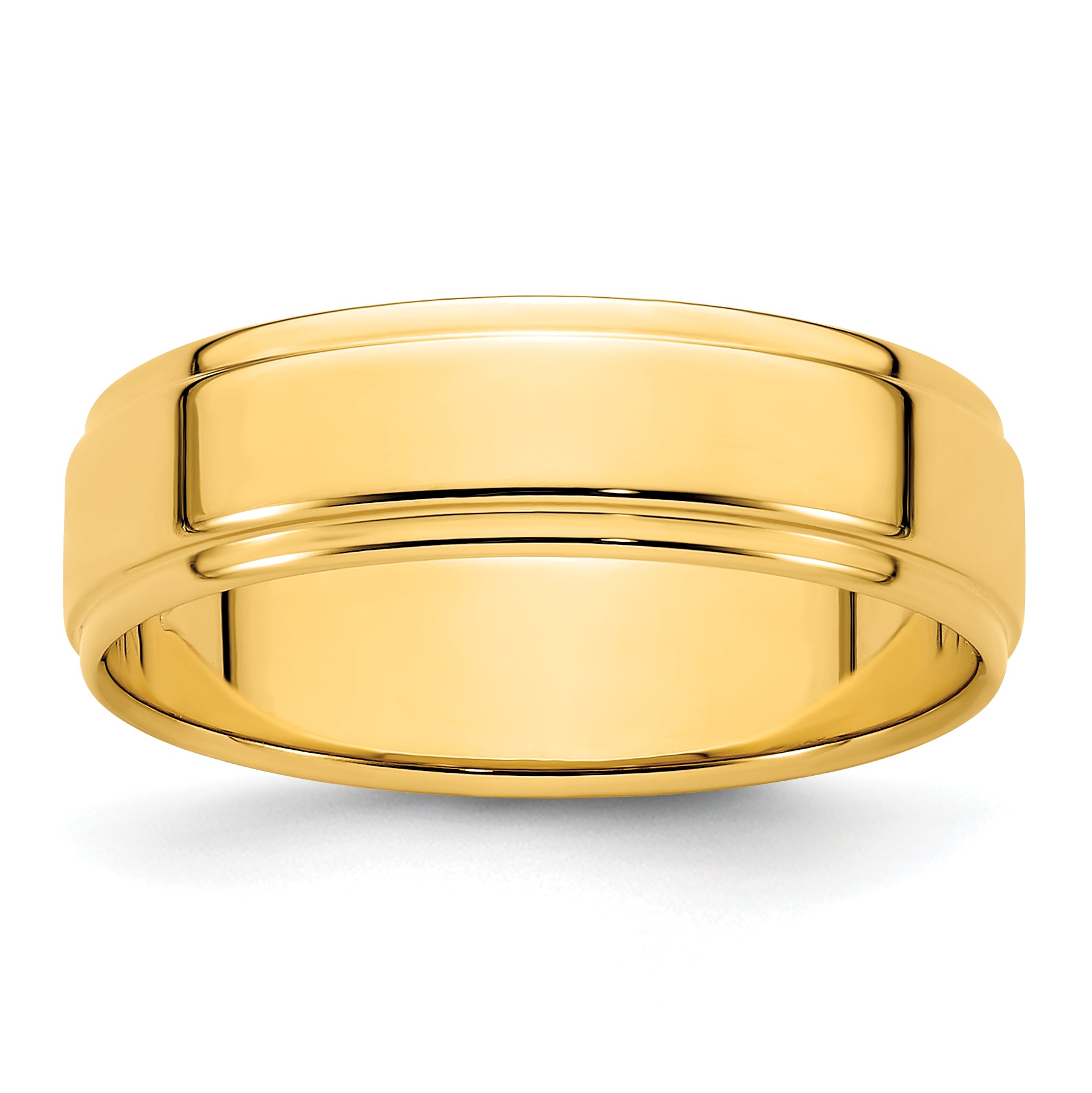 14K Yellow Gold Flat Wedding Band 6mm Main image