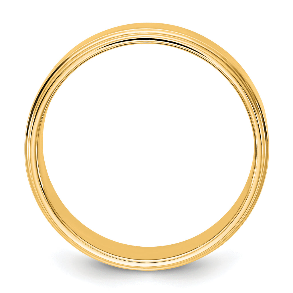 14KY 7mm Flat with Step Edge Band