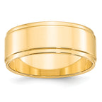 14K Yellow Gold Flat Wedding Band 8mm
