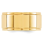 14k Yellow Gold 10mm Flat with Step Edge Wedding Band