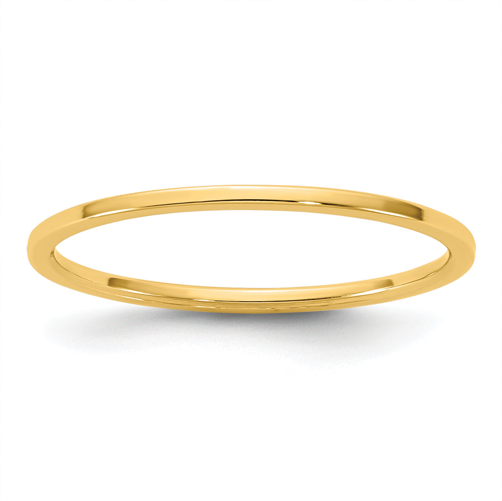 14KY 1mm LTW Flat Band Size 9.5