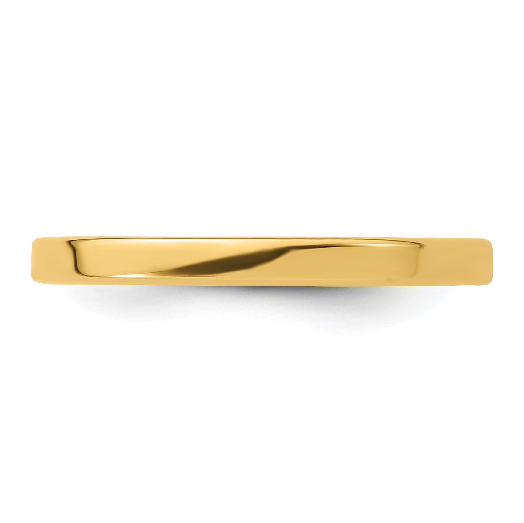 14k Yellow Gold 2mm Lightweight Flat Wedding Band Size 14