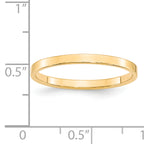 14k Yellow Gold 2mm Lightweight Flat Wedding Band