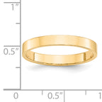 14k Yellow Gold 3mm Lightweight Flat Wedding Band