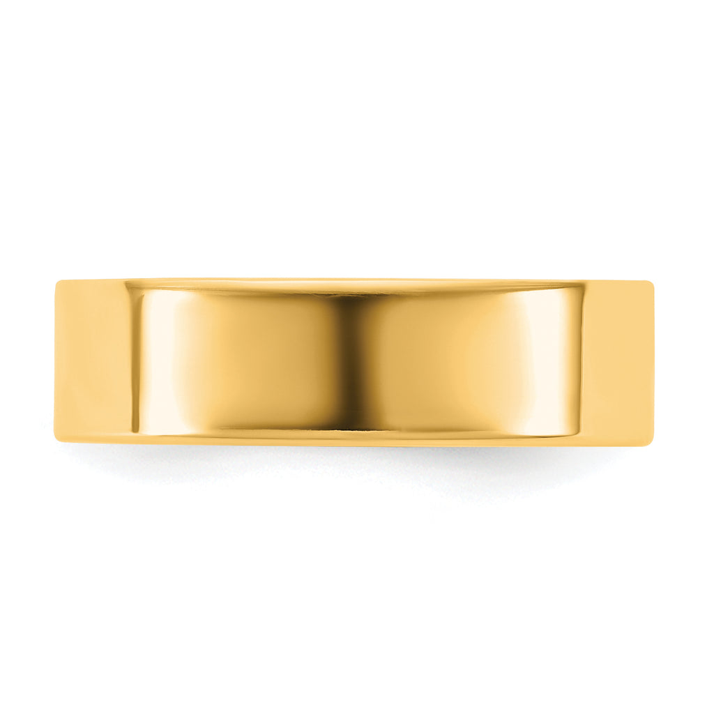 5.5mm 10K Yellow Gold Lightweight Flat Wedding Band - Sophia Jewelers