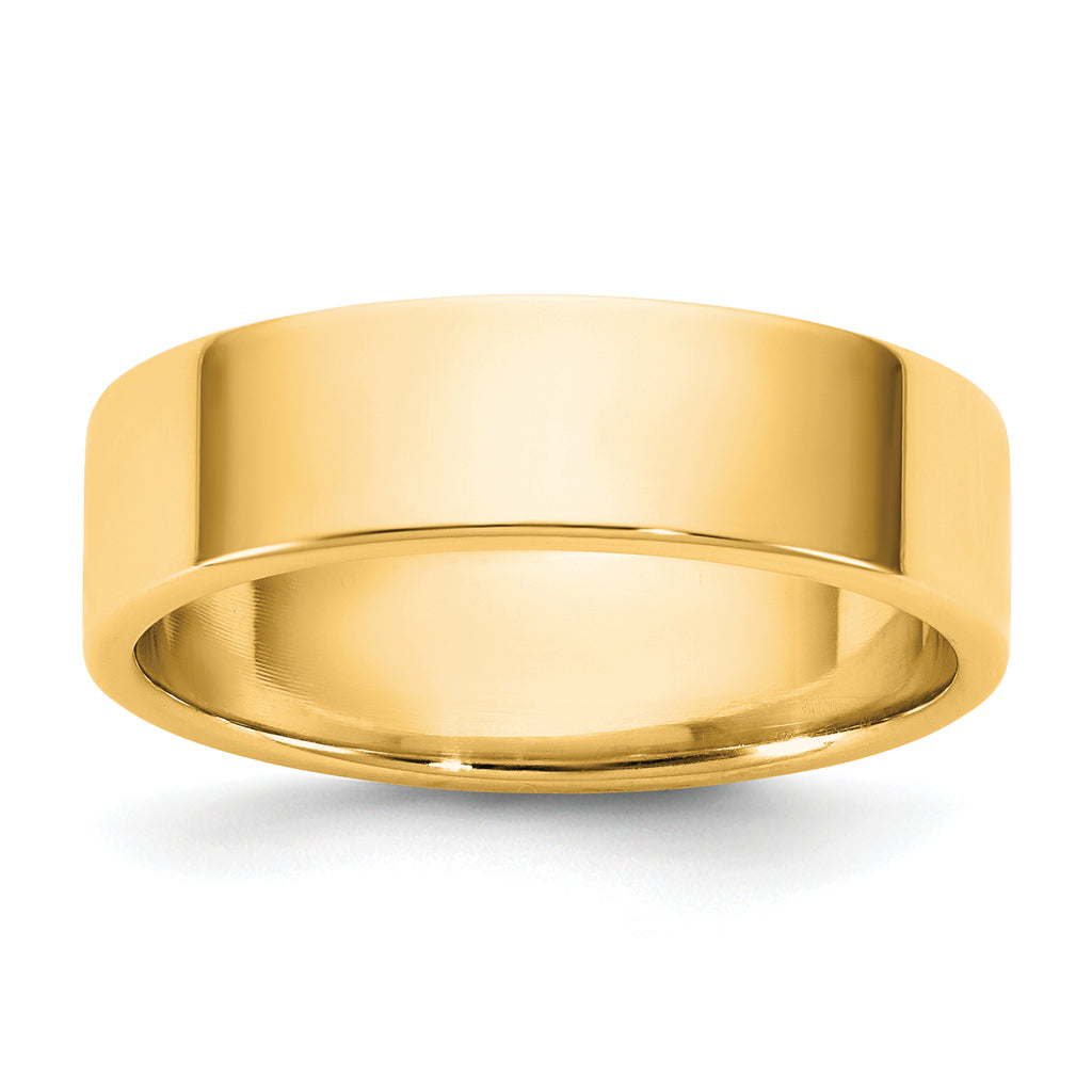 5.5mm 10K Yellow Gold Lightweight Flat Wedding Band - Sophia Jewelers