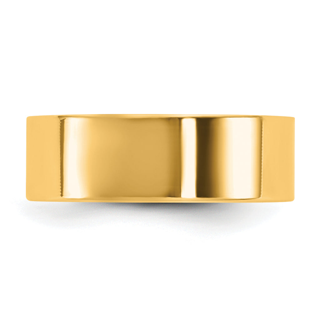 6.5mm 10K Yellow Gold Lightweight Flat Wedding Band - Sophia Jewelers