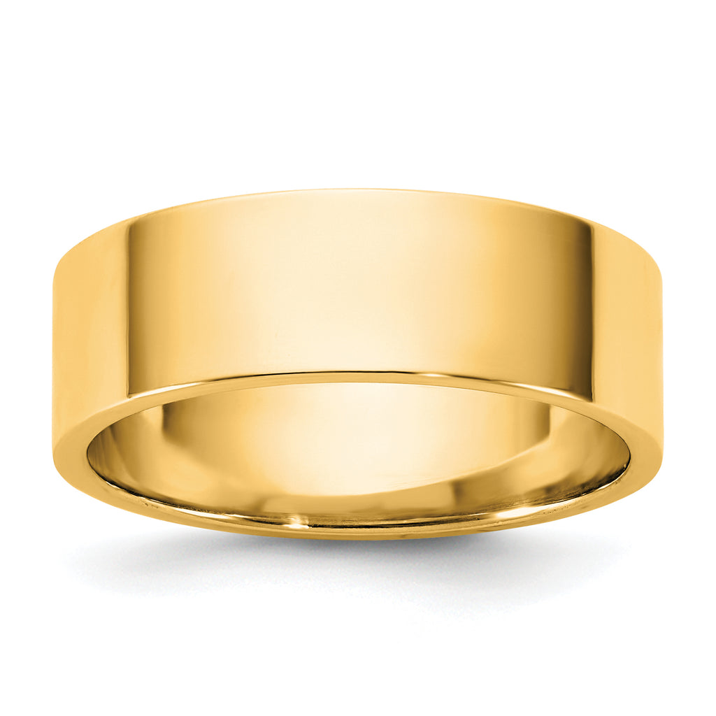 6.5mm 10K Yellow Gold Lightweight Flat Wedding Band - Sophia Jewelers