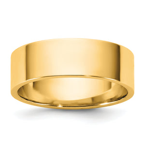 14KY 6.5mm Lightweight Flat Band, Size 4–14 - Sophia Jewelers