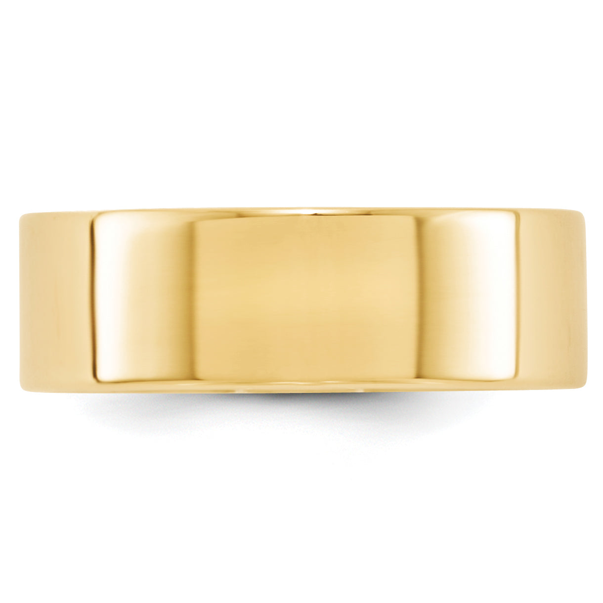 14k Yellow Gold 7mm Lightweight Flat Wedding Band Size 14