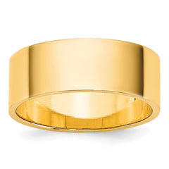 14k Yellow Gold 7mm Lightweight Flat Wedding Band Size 14