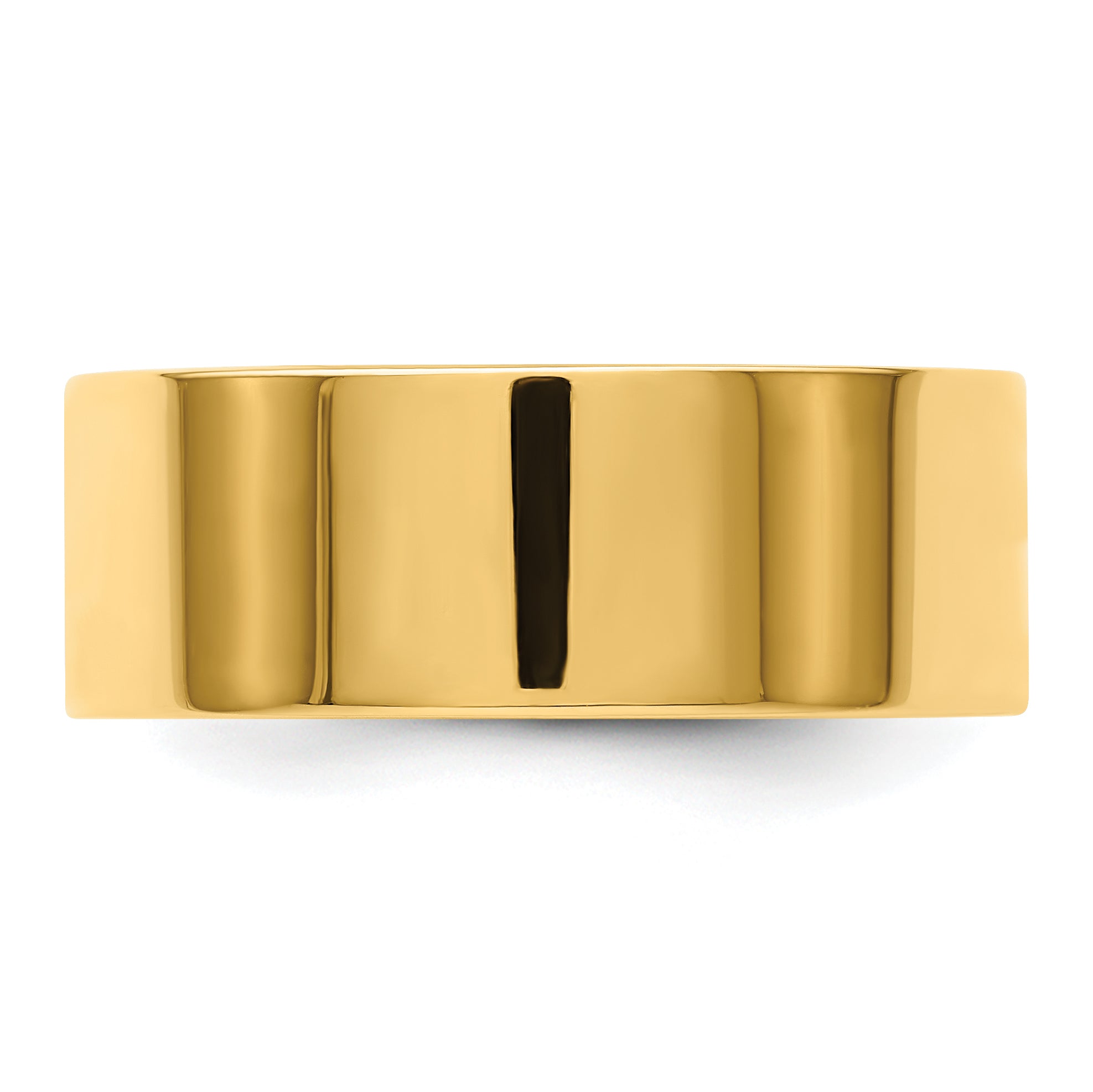 14k Yellow Gold 8mm Lightweight Flat Wedding Band Size 14