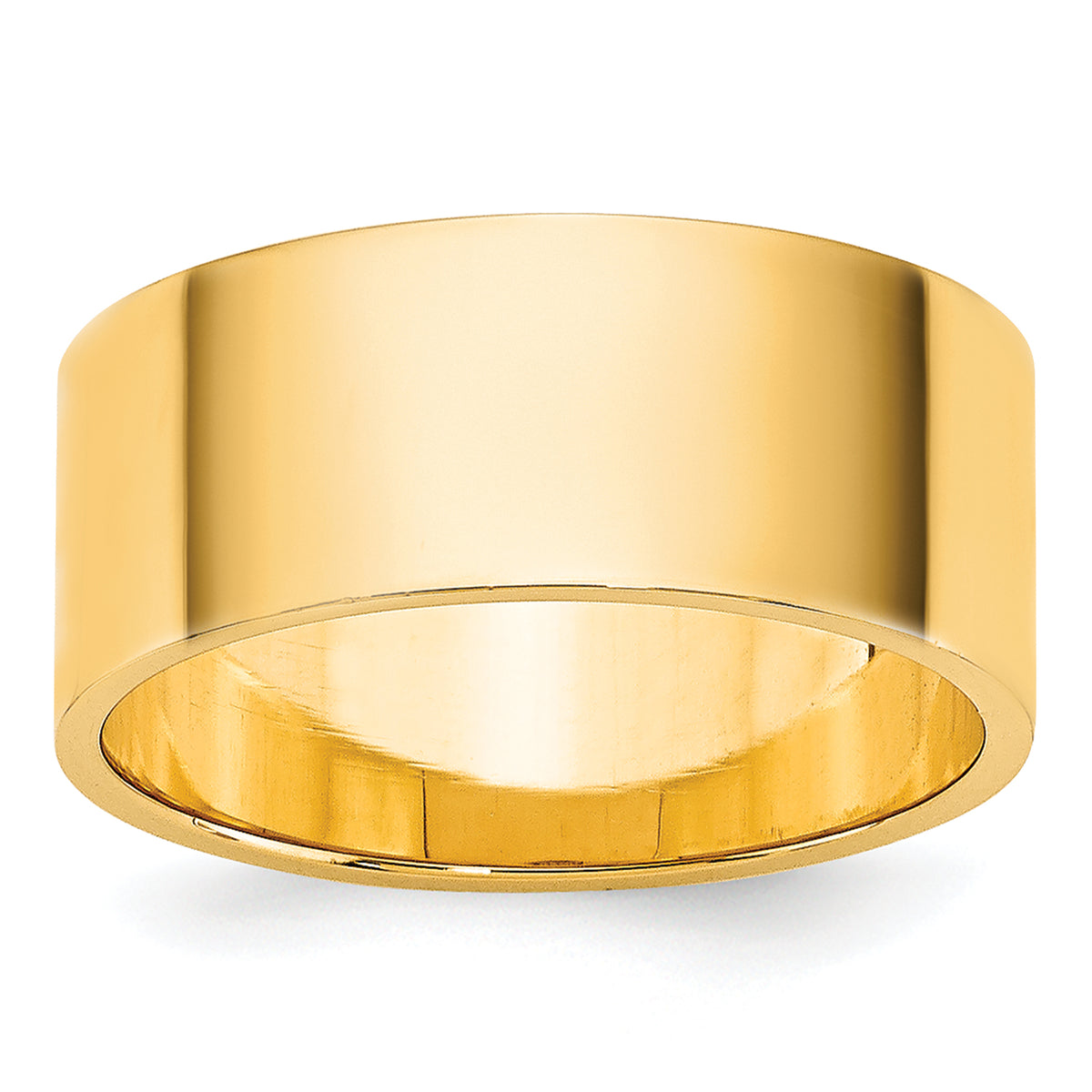 14k Yellow Gold 8mm Lightweight Flat Wedding Band Size 14