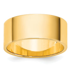 14k Yellow Gold 8mm Lightweight Flat Wedding Band Size 14