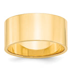14k Yellow Gold 10mm Lightweight Flat Wedding Band