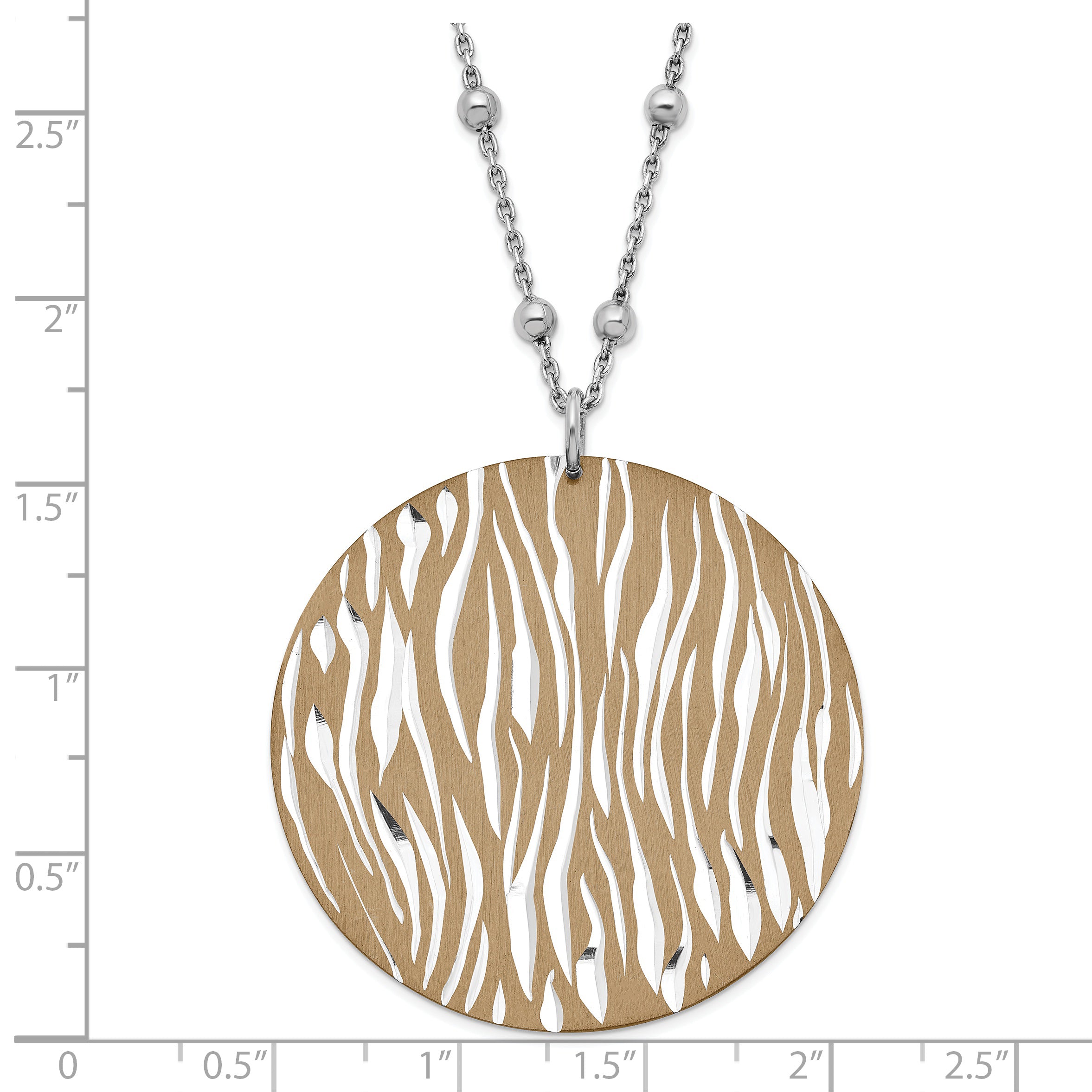 Sophia Jewelers Sterling Silver Diamond-Cut Zebra Necklace with Rhodium Finish Secondary image