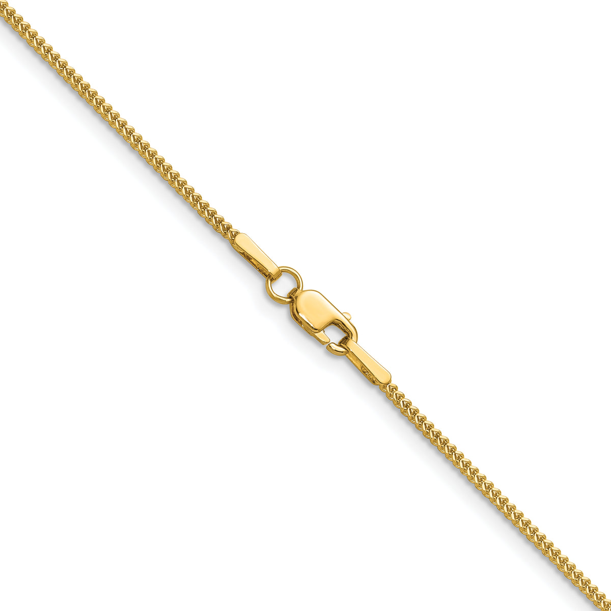 14K Yellow Gold Solid Franco Chain Necklace 0.9mm - Sophia Jewelers