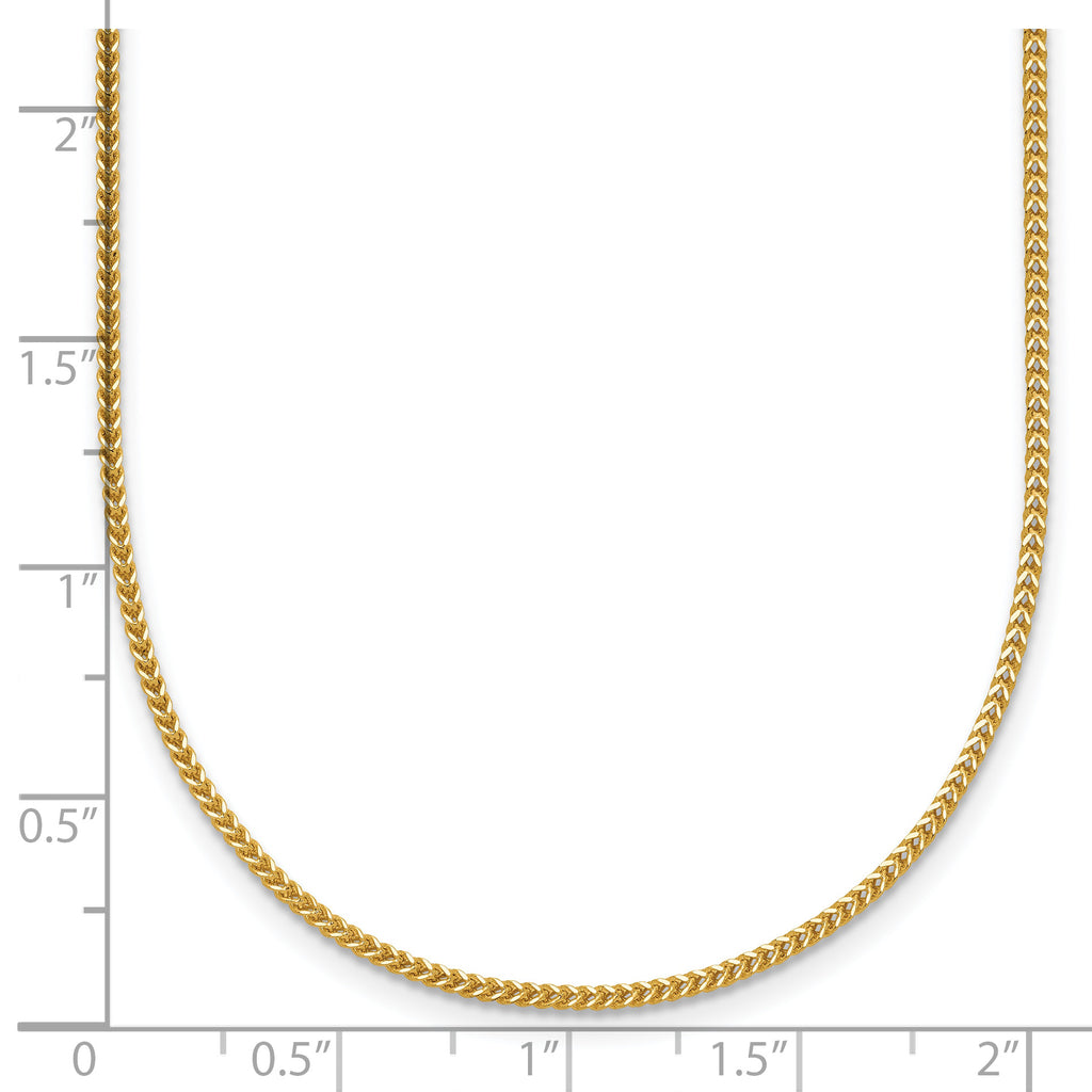 14K Yellow Gold Solid Franco Chain Necklace 0.9mm - Sophia Jewelers