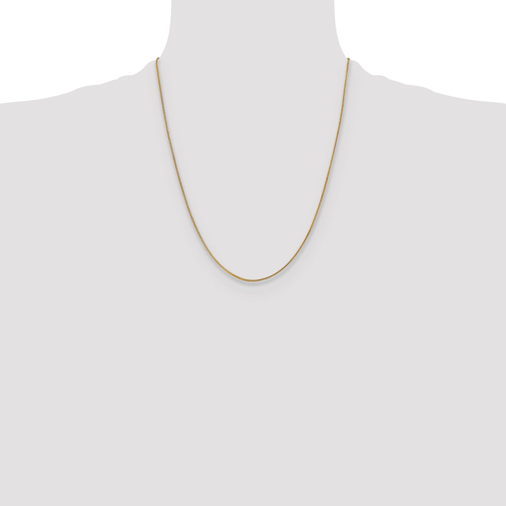 14K Yellow Gold Solid Franco Chain Necklace 0.9mm - Sophia Jewelers