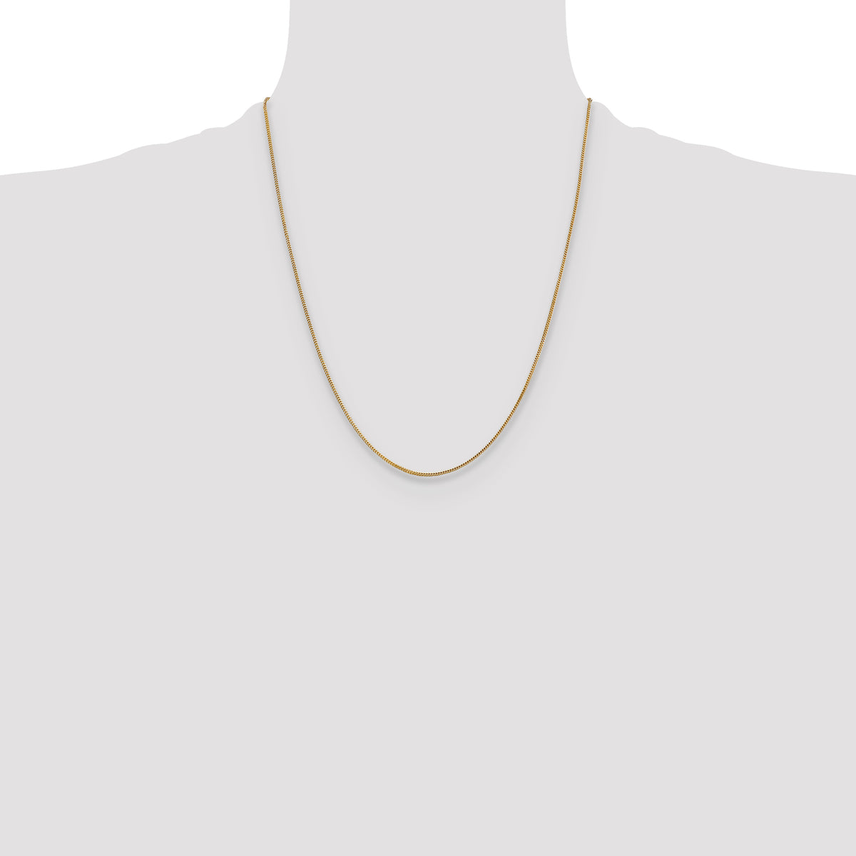 14K Yellow Gold Solid Franco Chain Necklace 0.9mm - Sophia Jewelers