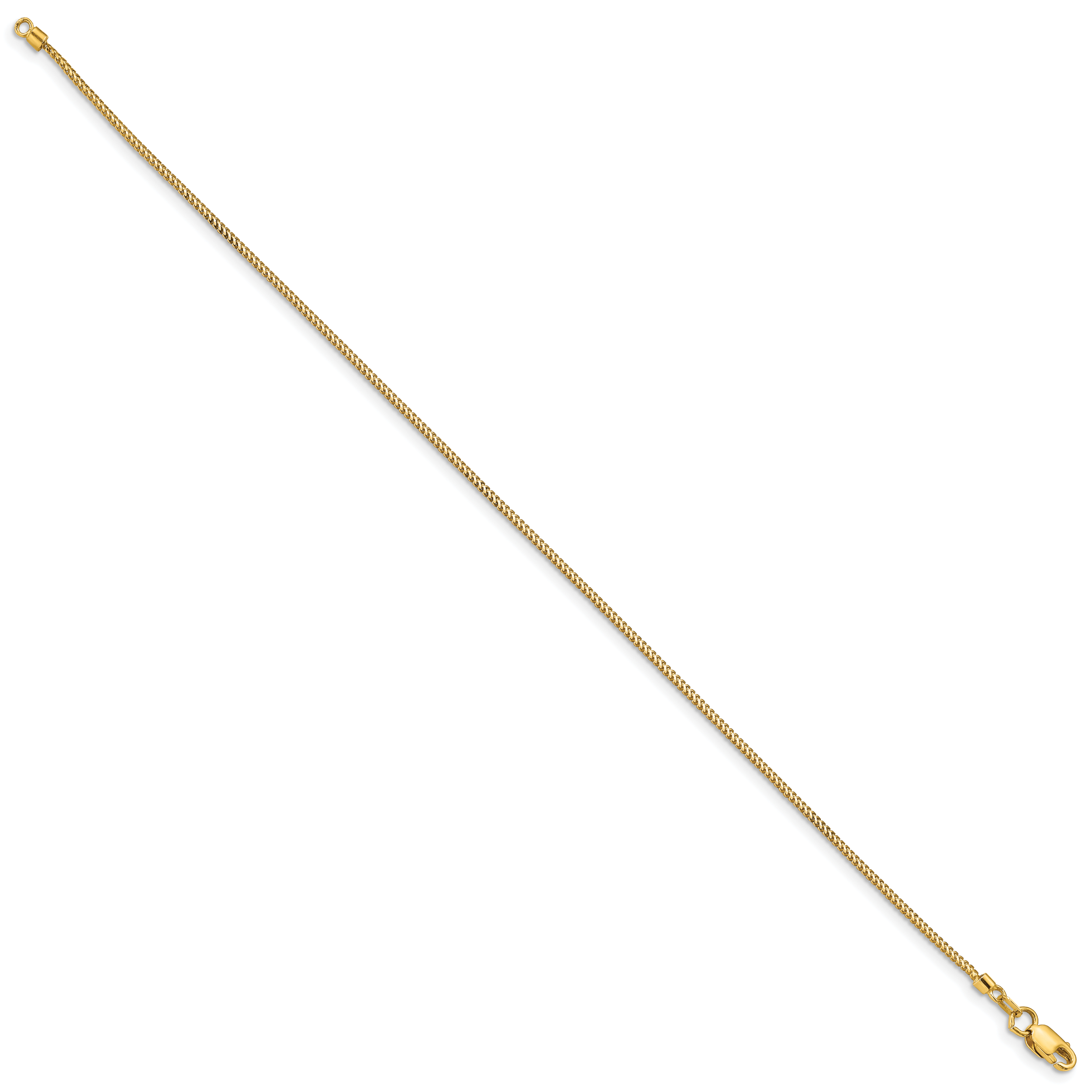 14K 7 inch .9mm Franco with Lobster Clasp Bracelet Secondary image