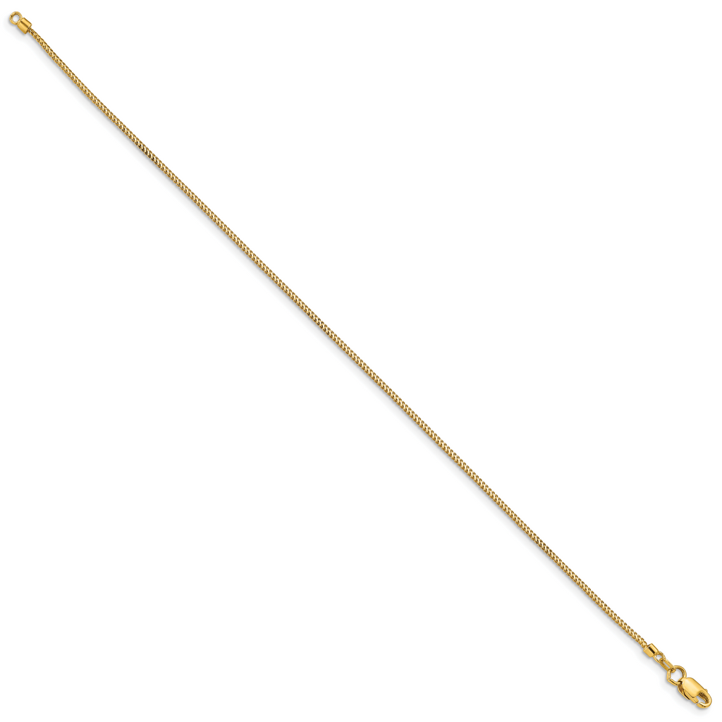 14K 7 inch .9mm Franco with Lobster Clasp Bracelet