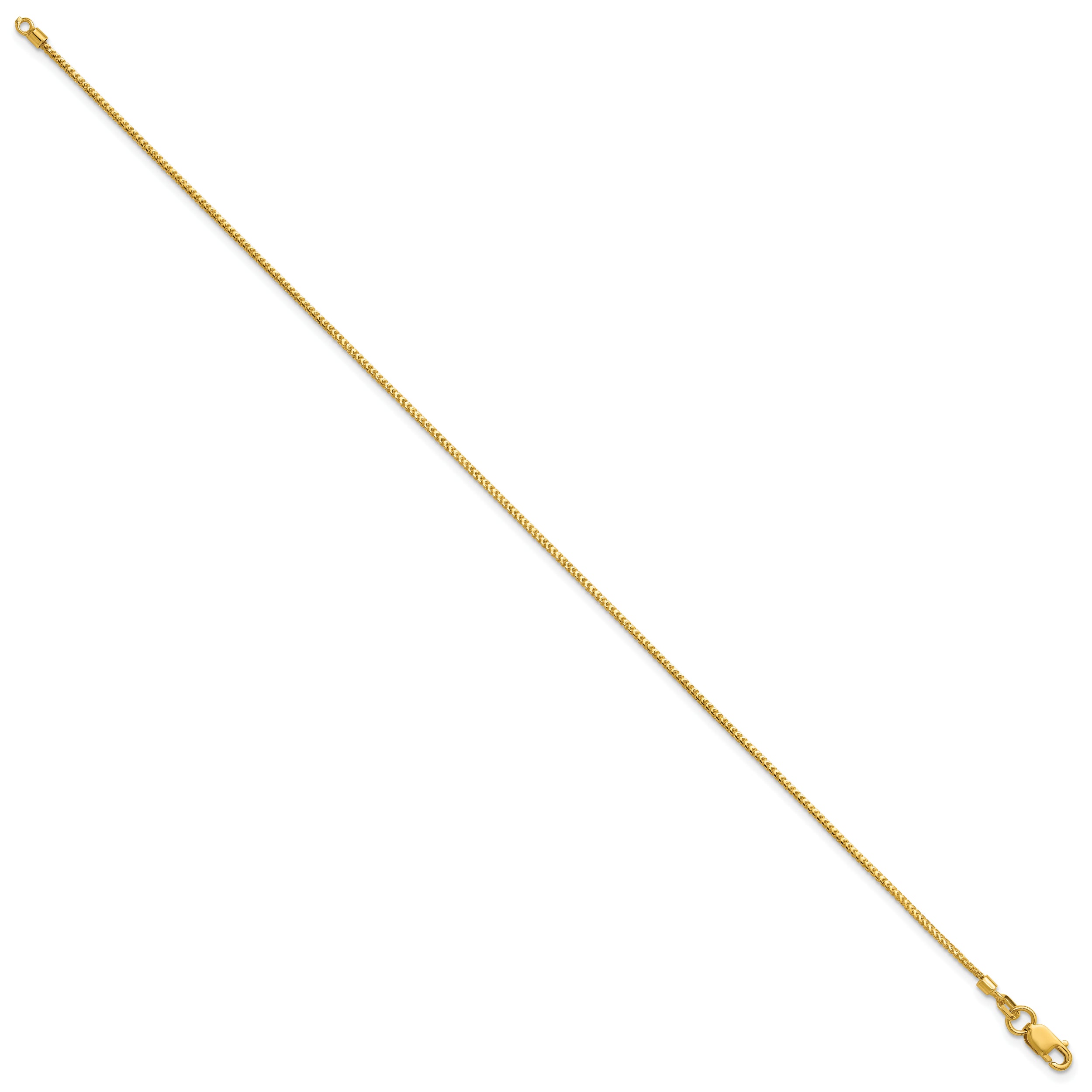 14K 8 inch .9mm Franco with Lobster Clasp Bracelet