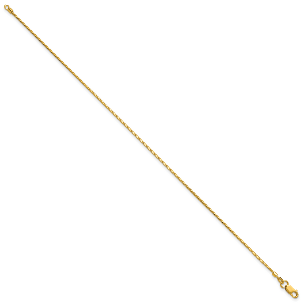 14K Yellow Gold Solid Franco Chain Necklace 0.9mm