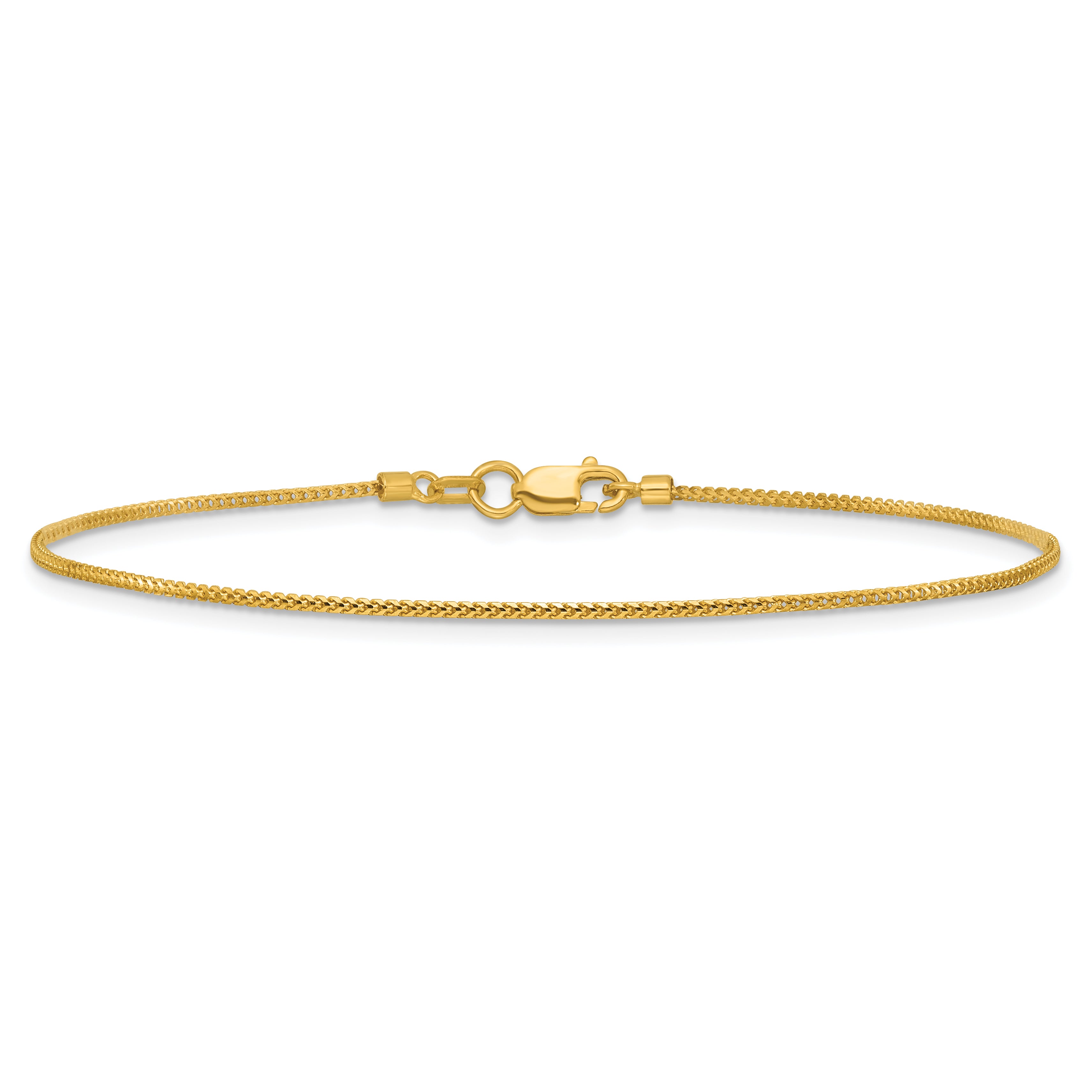 14K Yellow Gold Solid Franco Chain Necklace 0.9mm