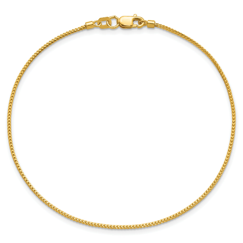 14K Yellow Gold Solid Franco Chain Necklace 0.9mm