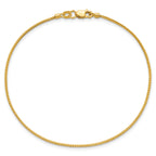 14K Yellow Gold Solid Franco Chain Necklace 0.9mm