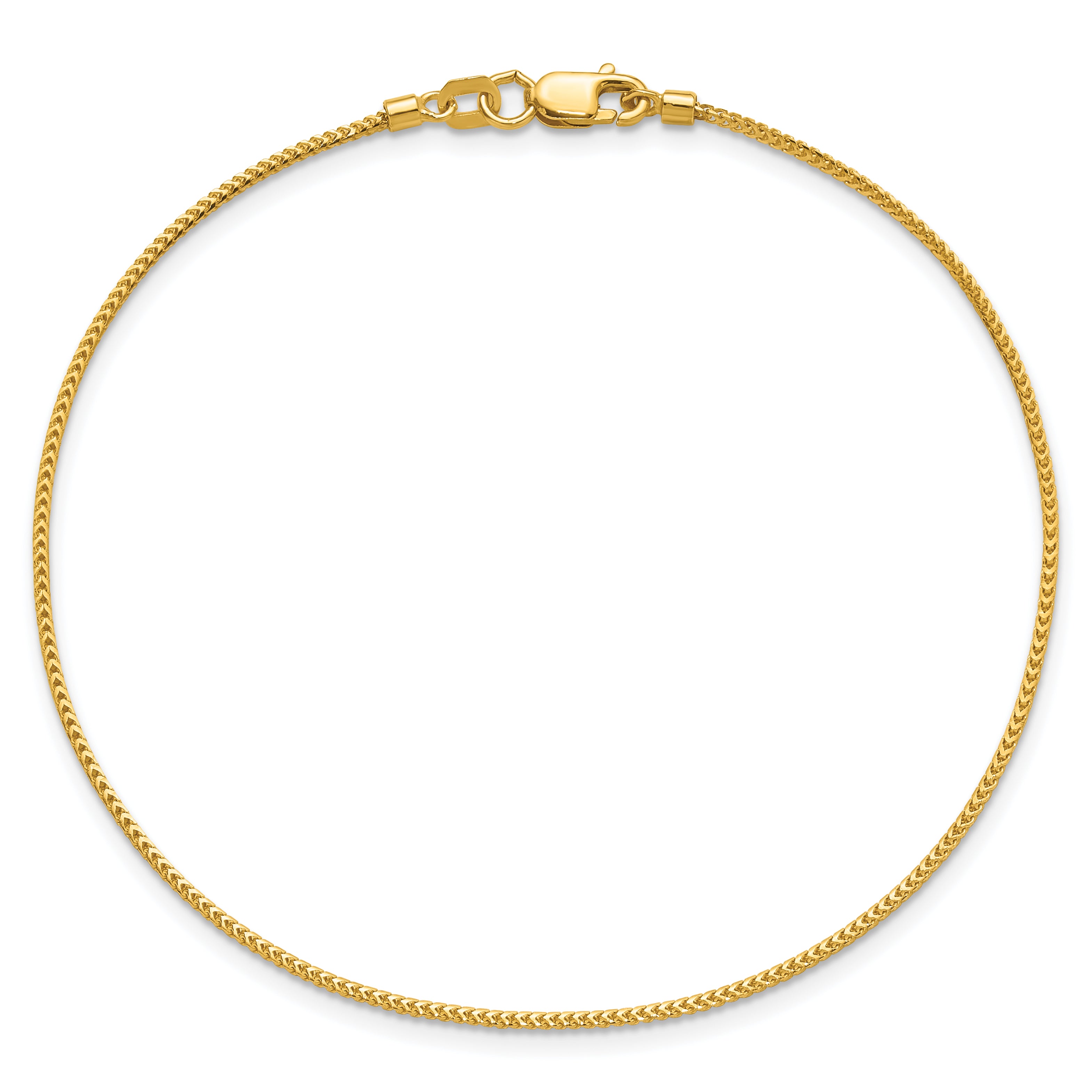 14K Yellow Gold Solid Franco Chain Necklace 0.9mm