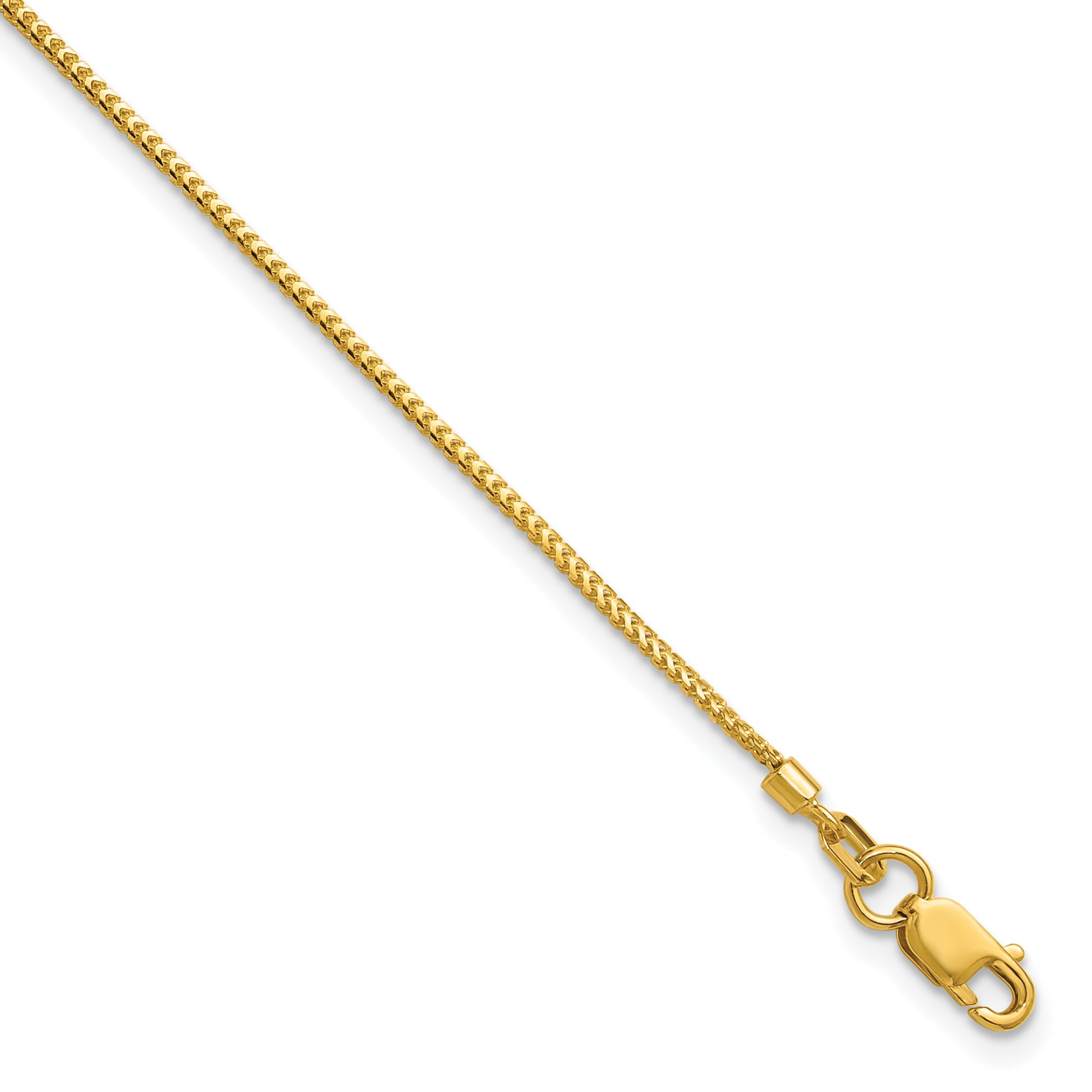14K Yellow Gold Solid Franco Chain Necklace 0.9mm