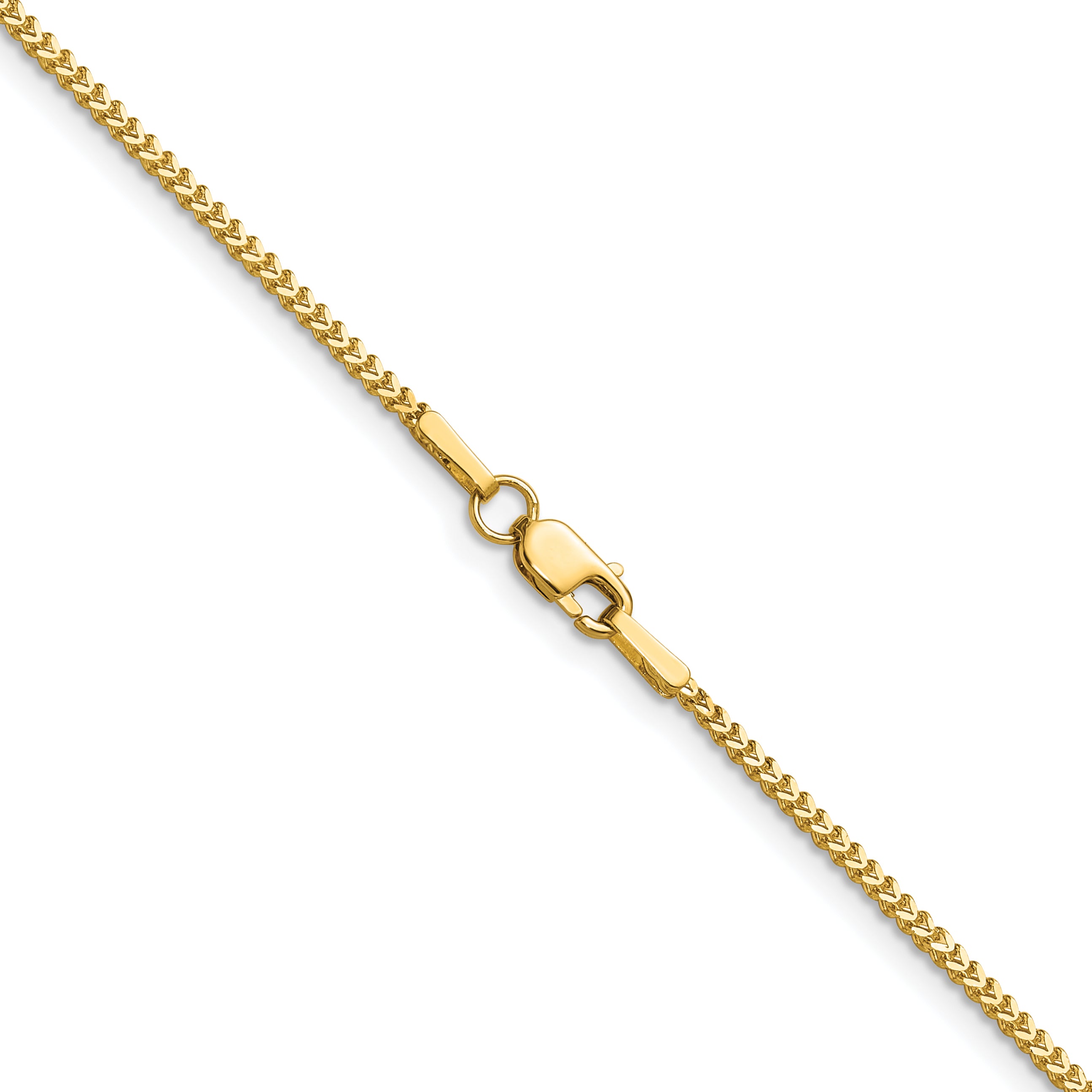 14K 30 inch 1mm Franco with Lobster Clasp Chain