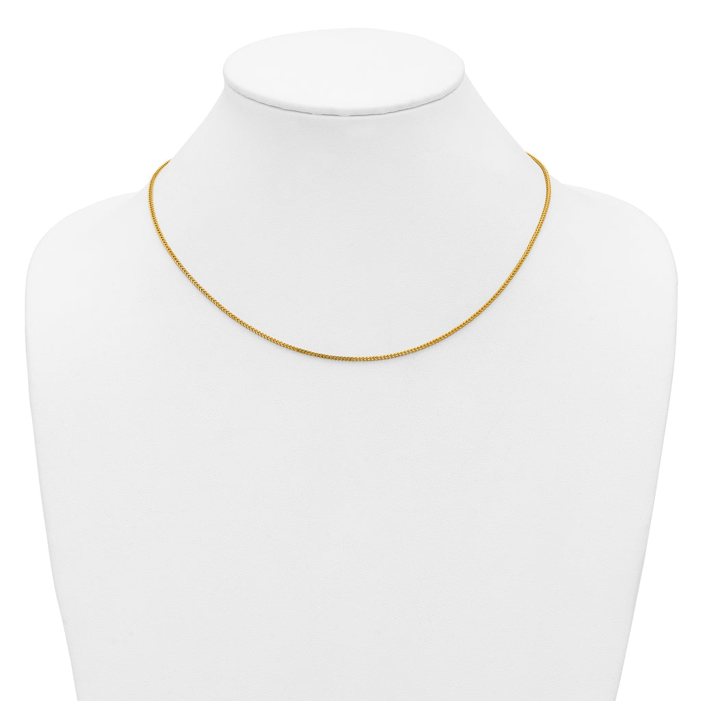 14K 18 inch 1mm Franco with Lobster Clasp Chain