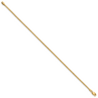 14K 7 inch 1mm Franco with Lobster Clasp Bracelet