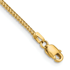 14K 7 inch 1mm Franco with Lobster Clasp Bracelet