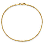 14K 8 inch 1mm Franco with Lobster Clasp Bracelet