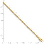 14K 7 inch 1mm Franco with Lobster Clasp Bracelet