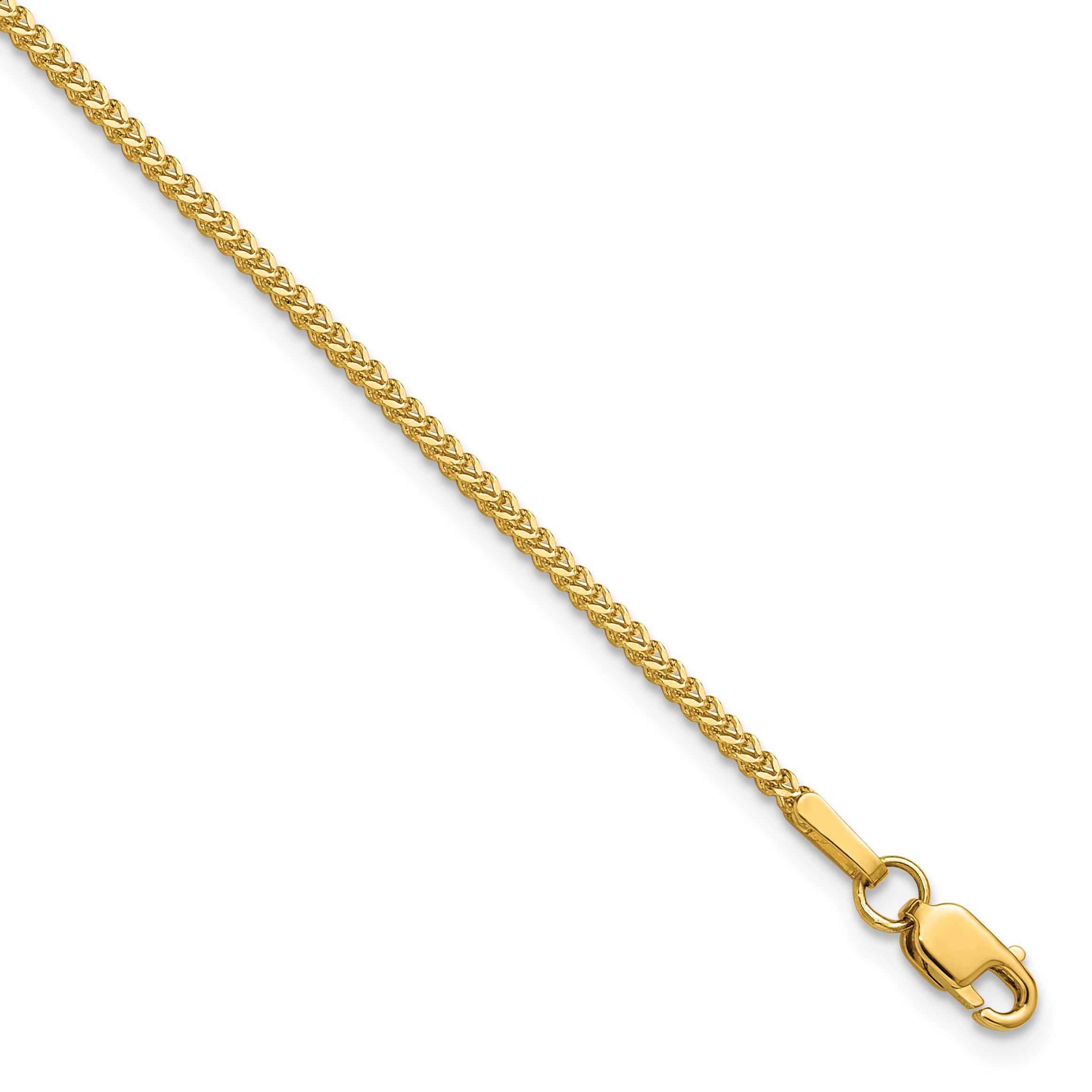 14K 8 inch 1mm Franco with Lobster Clasp Bracelet