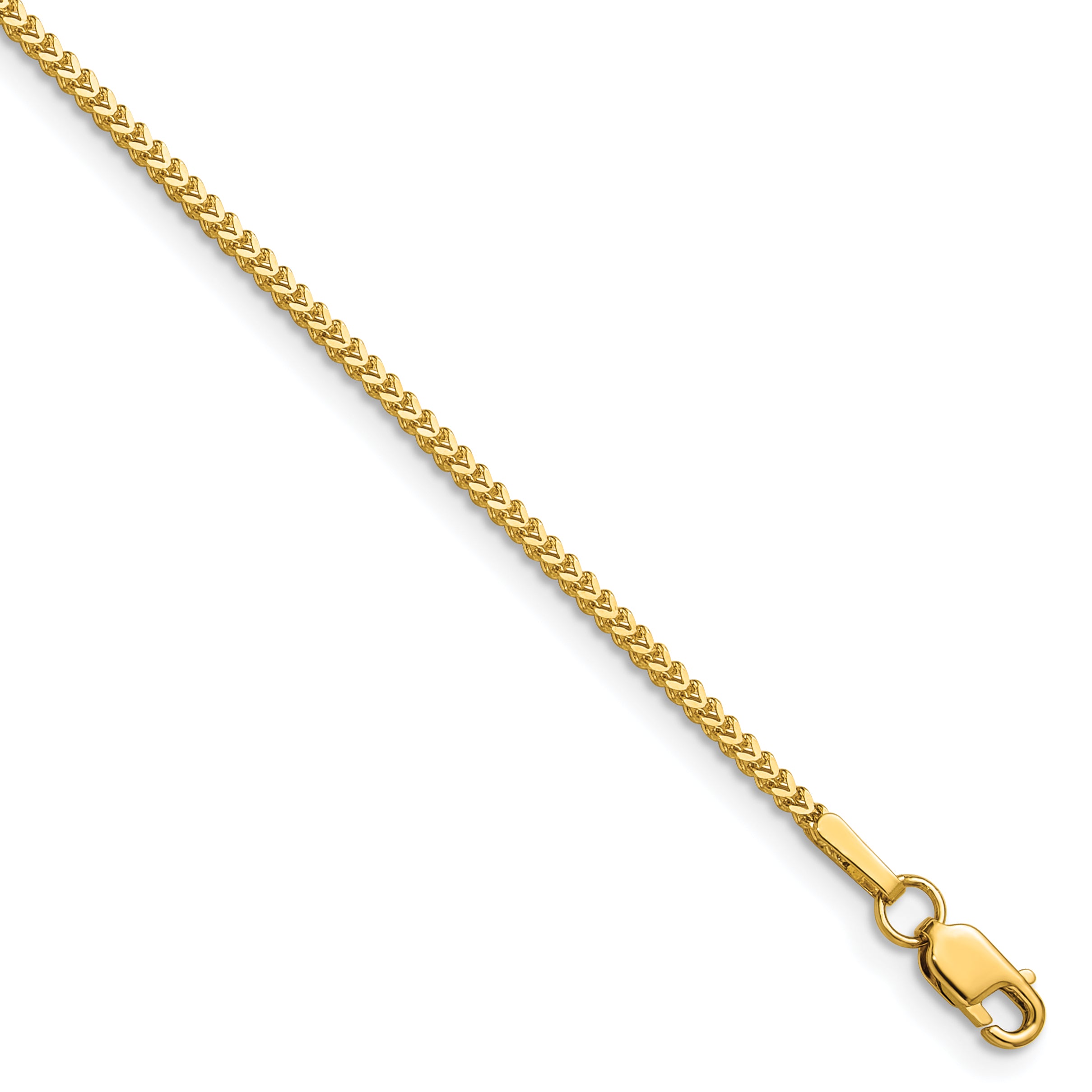 14K 30 inch 1mm Franco with Lobster Clasp Chain
