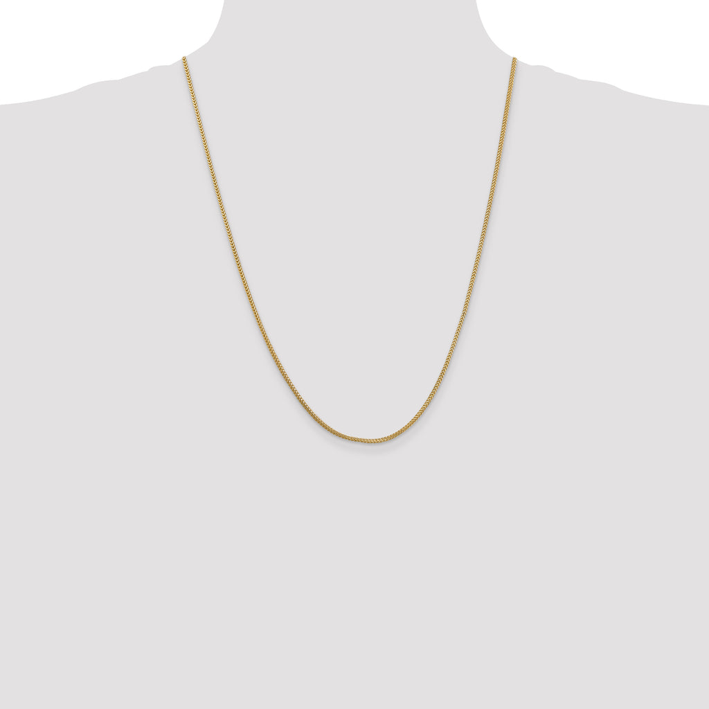 14K 24 inch 1.3mm Franco with Lobster Clasp Chain