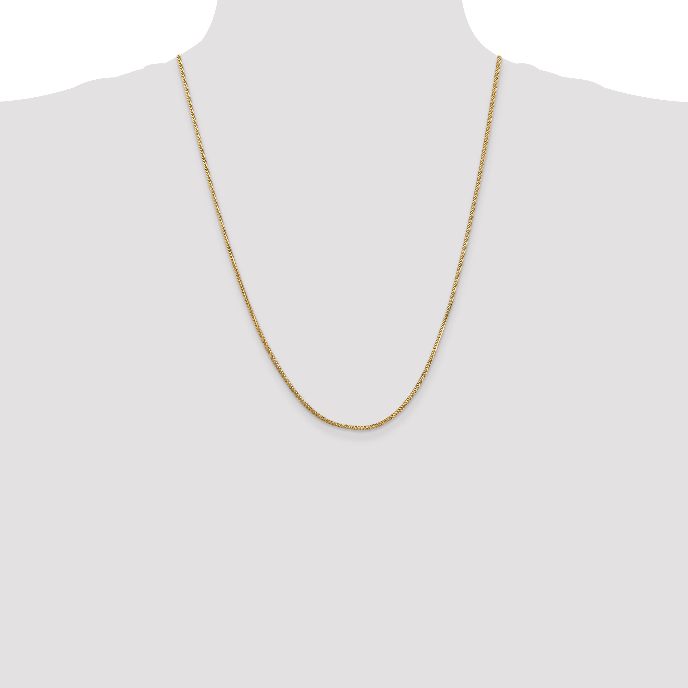 14K 24 inch 1.3mm Franco with Lobster Clasp Chain