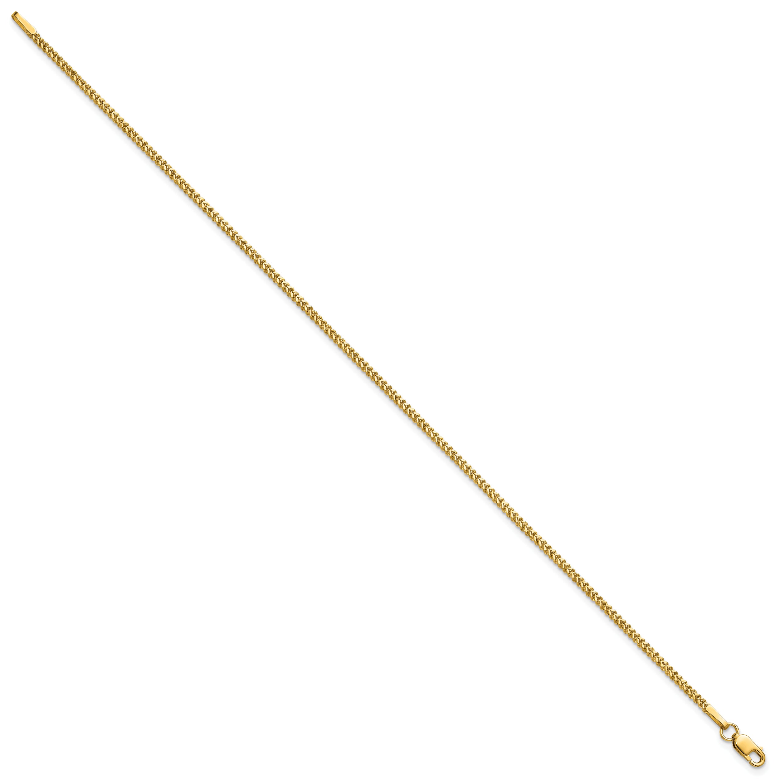 14K 8 inch 1.3mm Franco with Lobster Clasp Bracelet