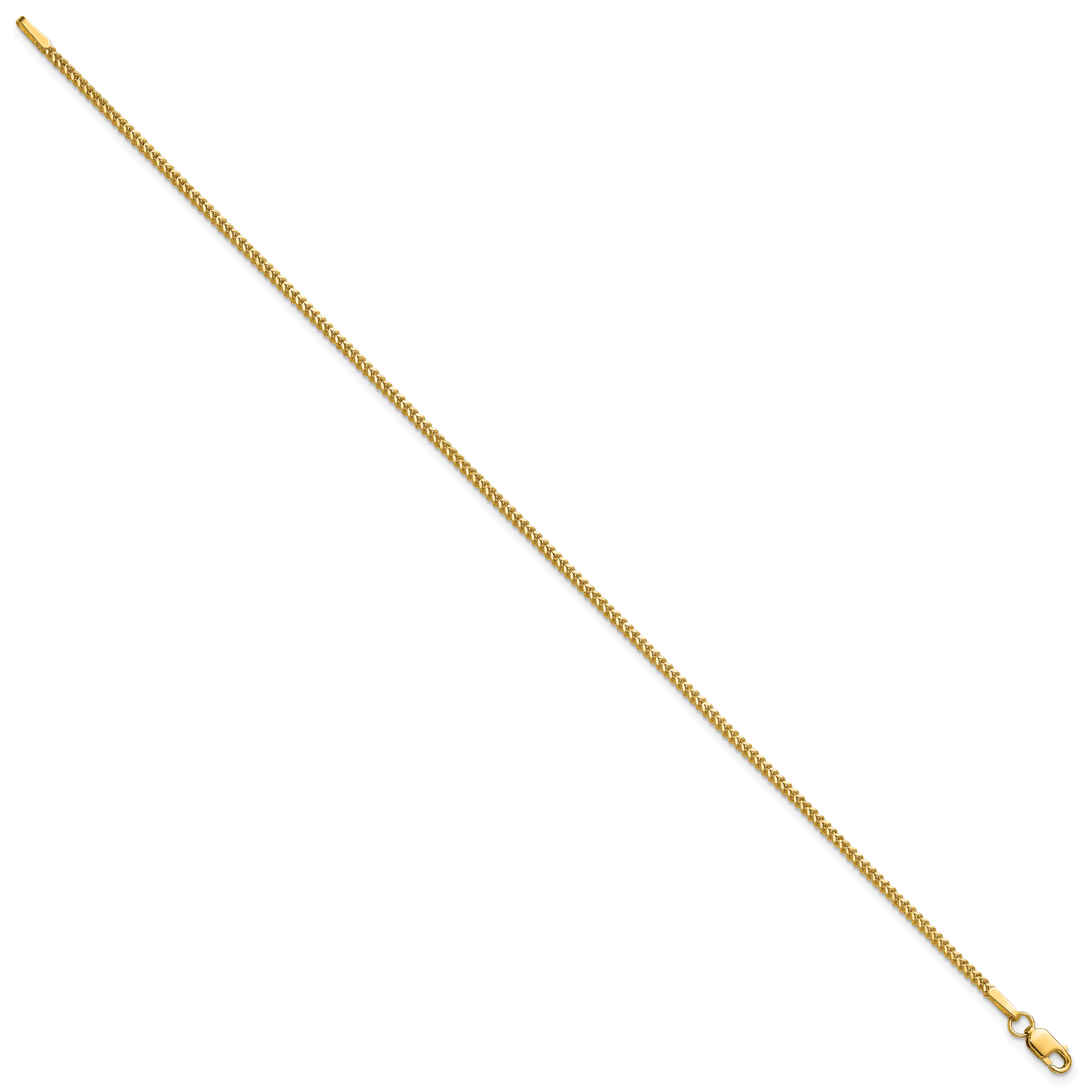 14K 8 inch 1.3mm Franco with Lobster Clasp Bracelet